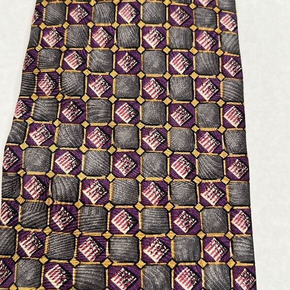 Villa Bugatti Italian Silk Tie EUC in gray and purple - Picture 3 of 7